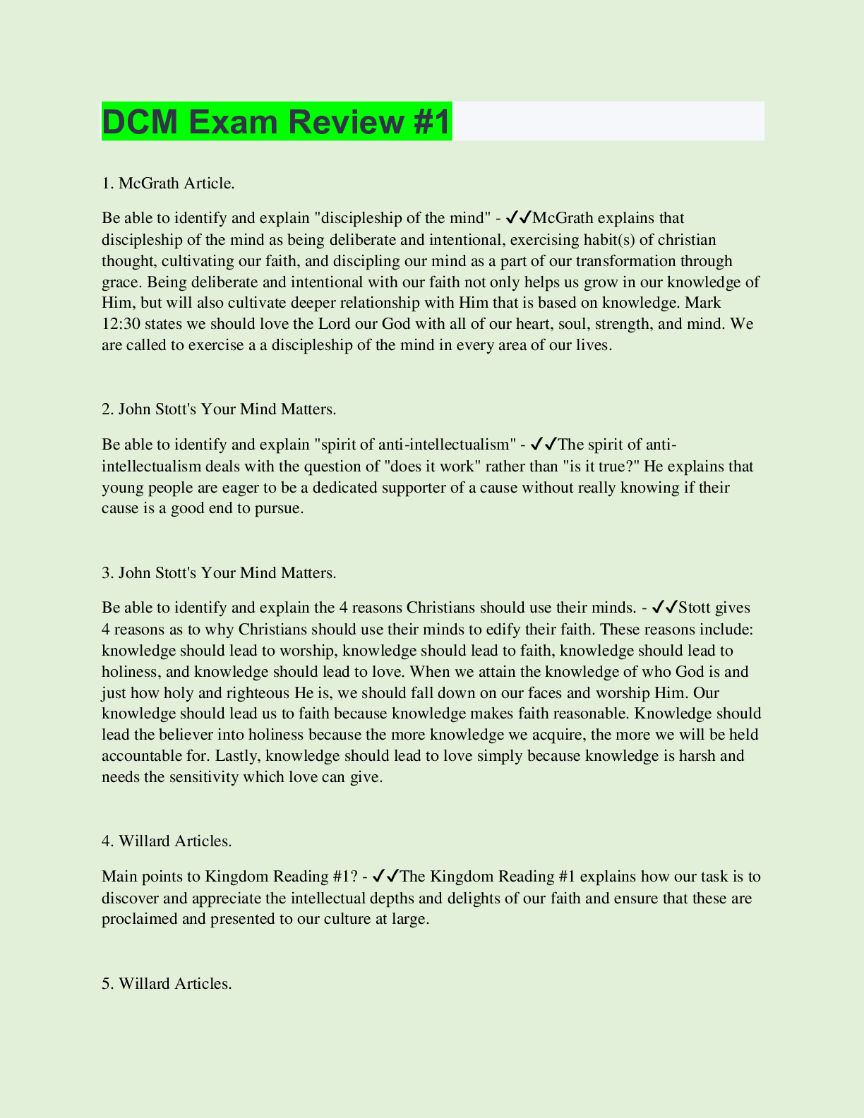 Preview image for DCM Exam Review #1 | with 100% Correct Answers | Updated & Verified